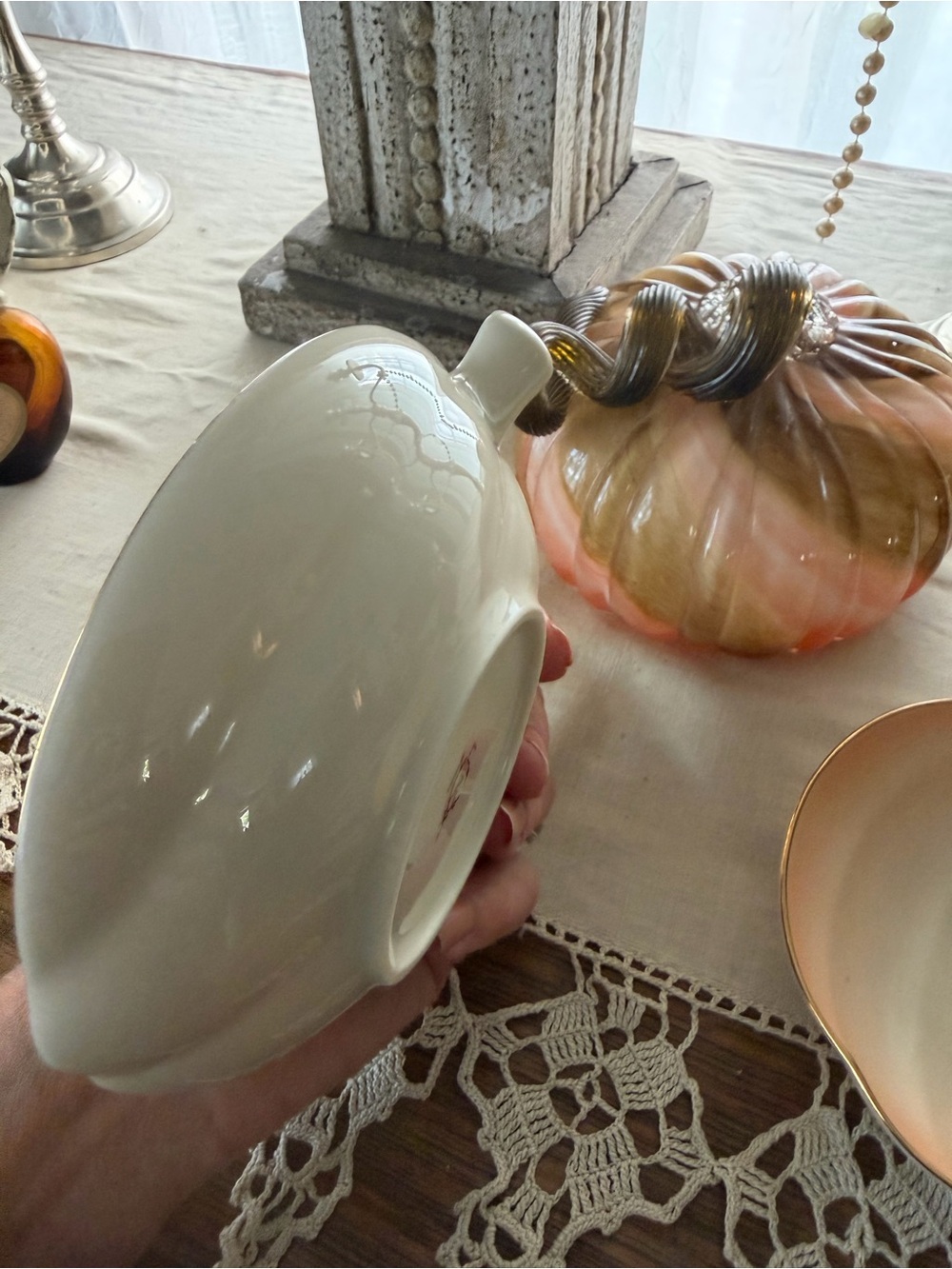 Vintage Lenox Gold-Rim Fall Pumpkin Bowls - Picture 4 of 5